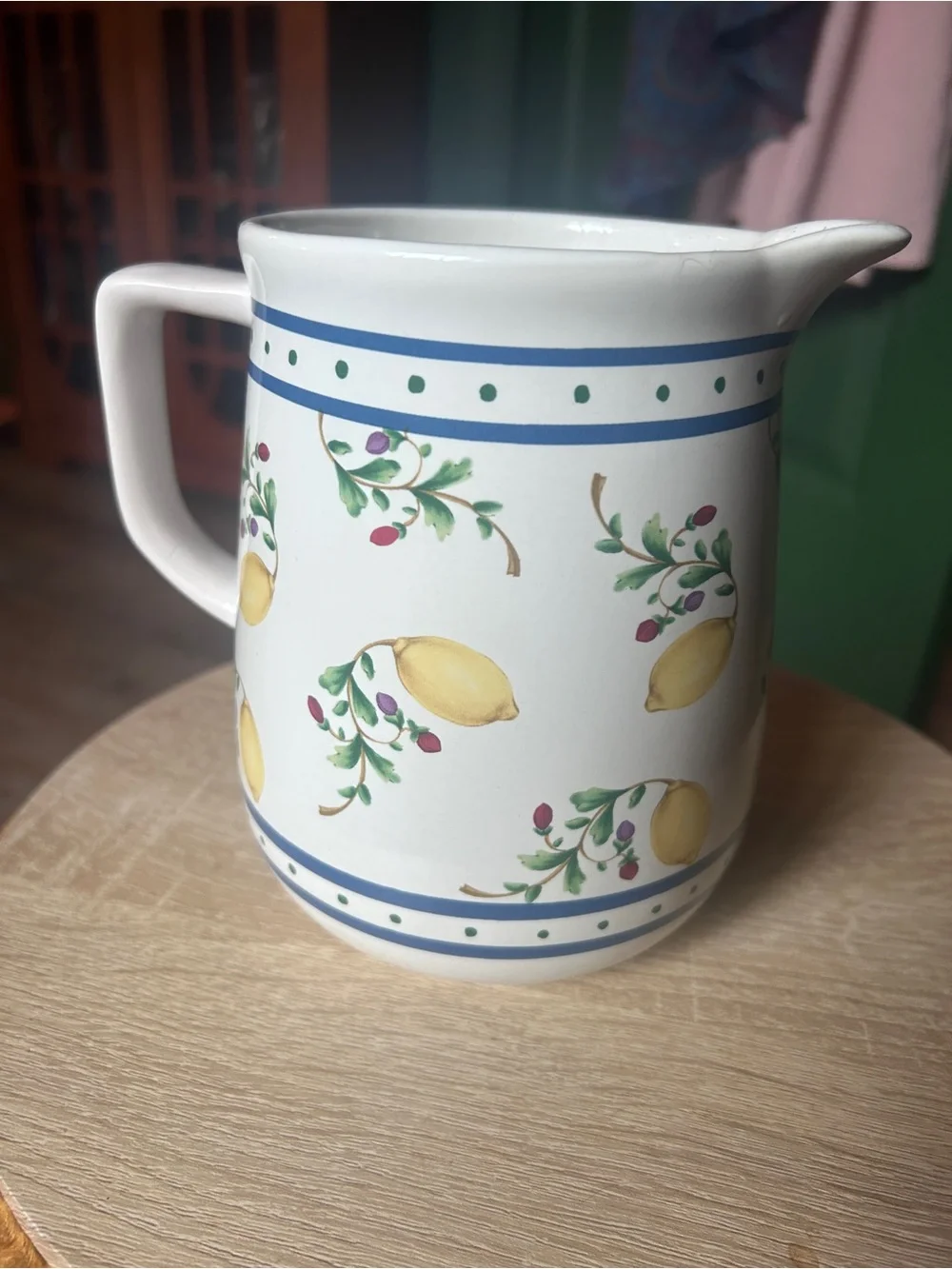 1995 Lemon Ceramic Pitcher Vase